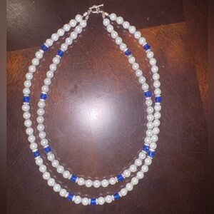 White and blue necklace
